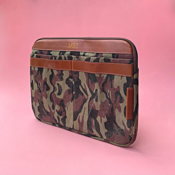 Personalised Camo Laptop Travel Pouch