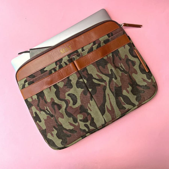 Personalised Camo Laptop Travel Pouch