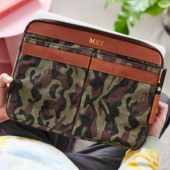 Personalised Camo Laptop Travel Pouch