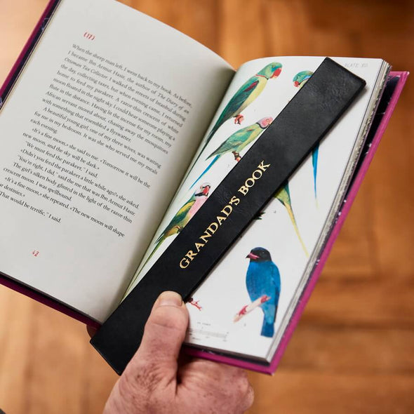 Personalised Leather Bookmark For Dad