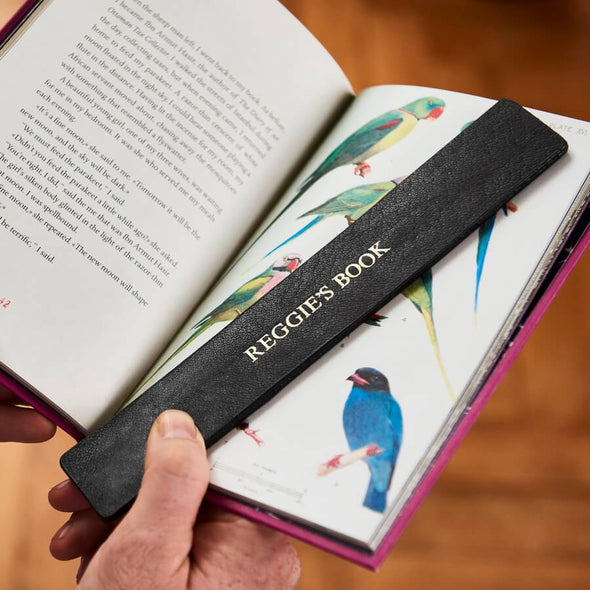 Personalised Leather Bookmark For Dad