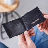 Leather card wallet in black