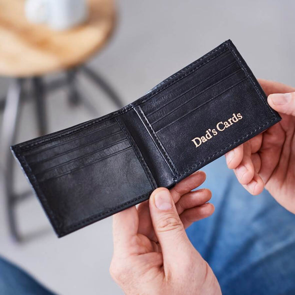 Leather card wallet in black