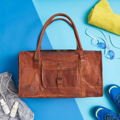 Men's Medium Leather Duffel Bag (accessories not included)