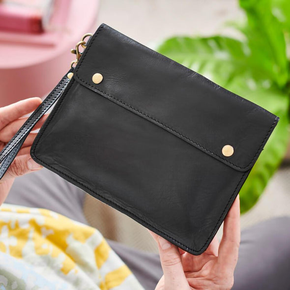 Personalised Leather Family Travel Wallet with Child's Masterpiece