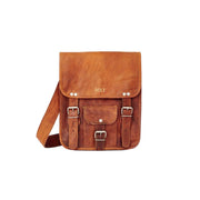 Midi Long Leather Satchel embossing position front flap