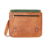 Leather Laptop Bag With Handle embossing option under flap