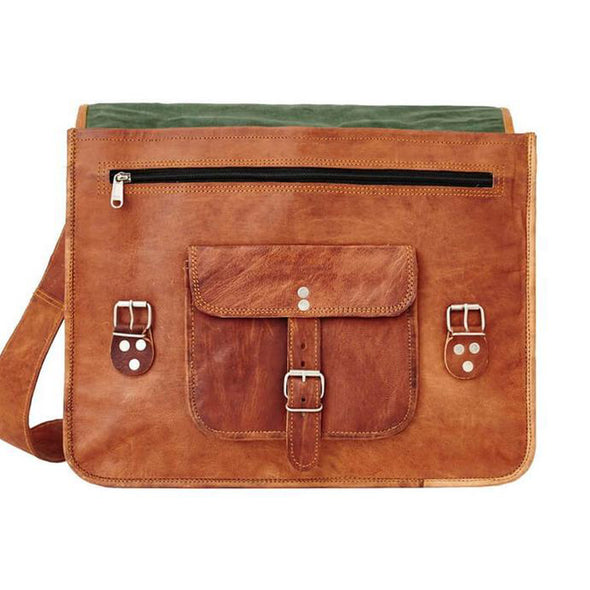 Large Satchel with Front Pocket and Handle