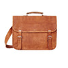 Mens Leather Messenger Bag with Handle embossing position front flap