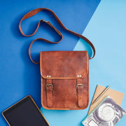 Mens Midi Long Leather Satchel