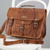 Medium Leather Satchel with front pocket and handle