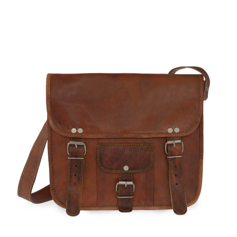 Leather ipad bag satchel leather tan