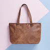 Leather shopper tote bag