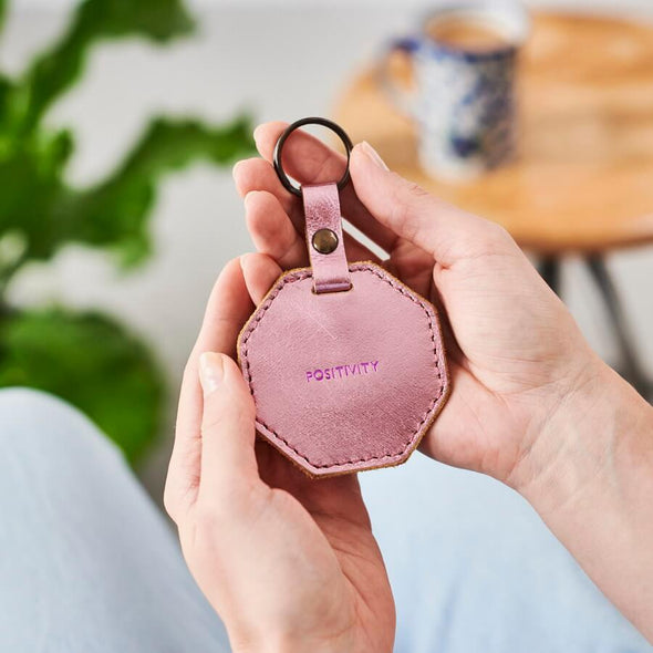 Hex Personalised Leather Key Ring