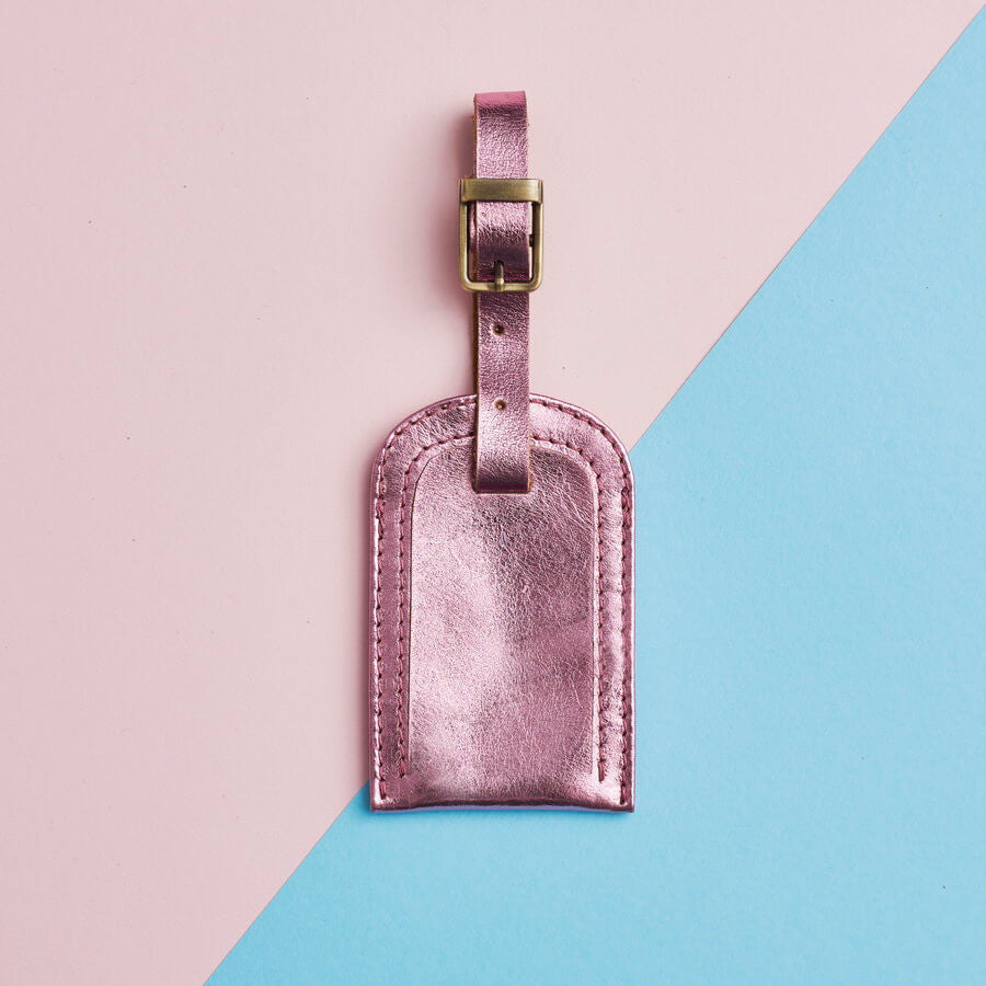 Pink leather suitcase store