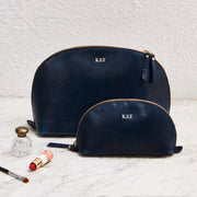 Navy blue make up bag set and wash bag
