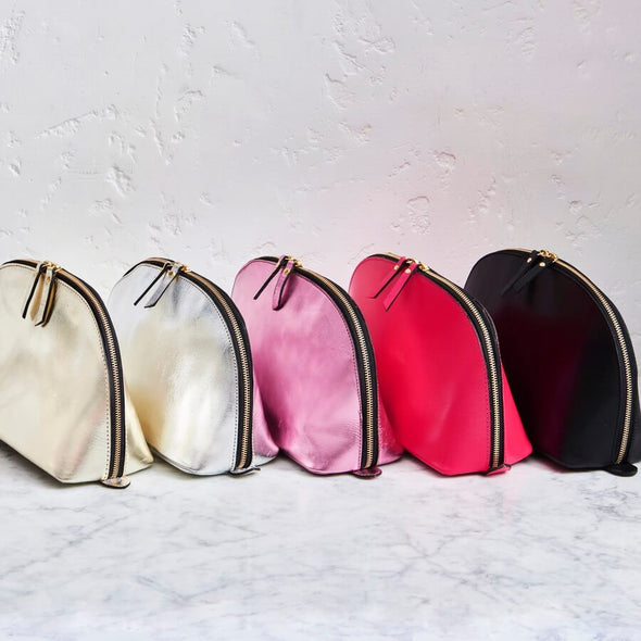 Range of leather make-up bags