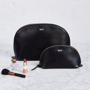 Black mke up bag set with personalisation