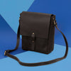 Dark brown leather messenger bag for iPad