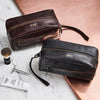 Goup of mens leather washbags with embossing available