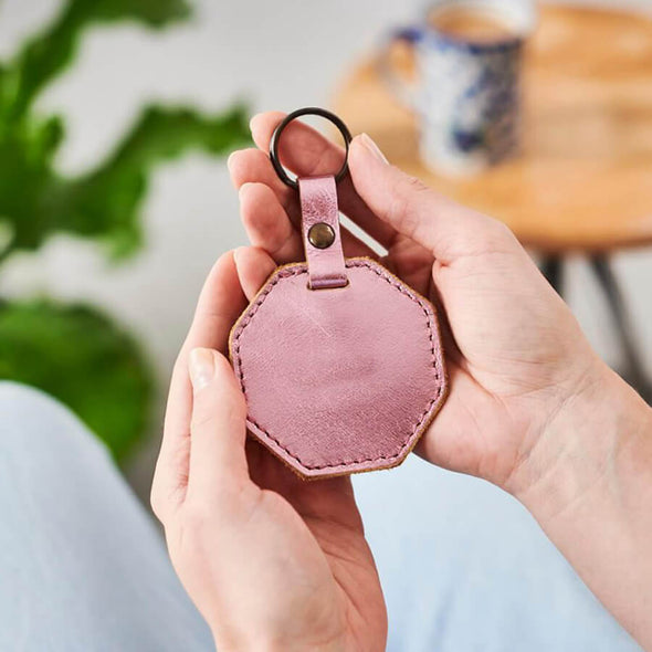 Hex Personalised Leather Key Ring