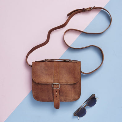 Mini leather ladies handbag shoulder bag