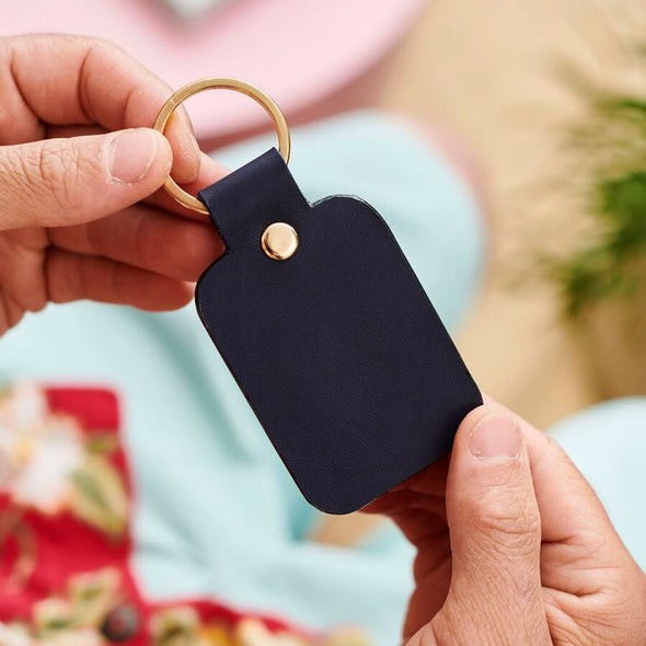 Luxury Leather Key Ring with Child's Drawing