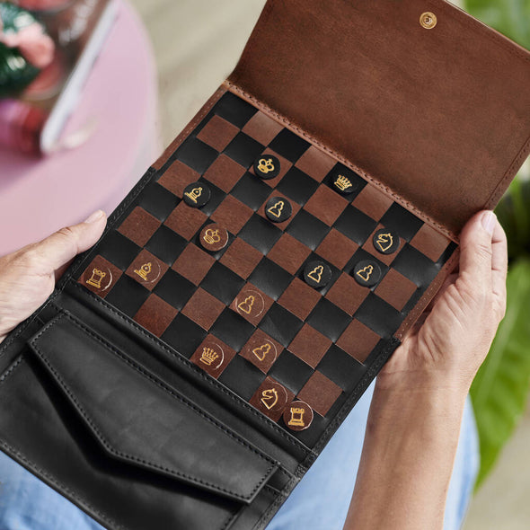 Personalised Leather Chess Set