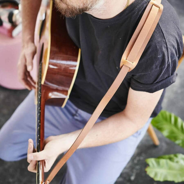 Leather Guitar Strap With Message