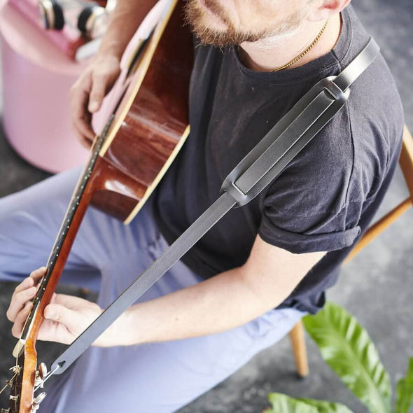 Leather Guitar Strap With Message