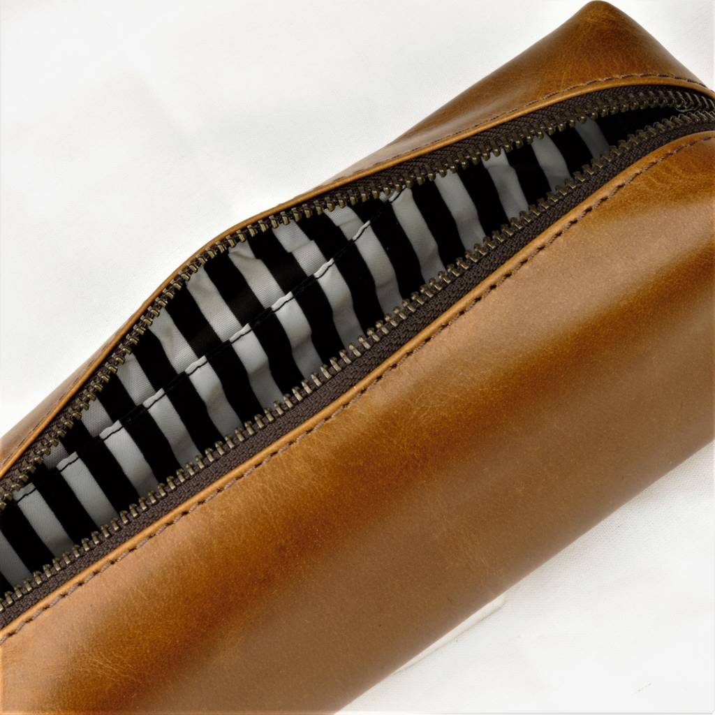 Black Leather Pencil Case by VIDA VIDA