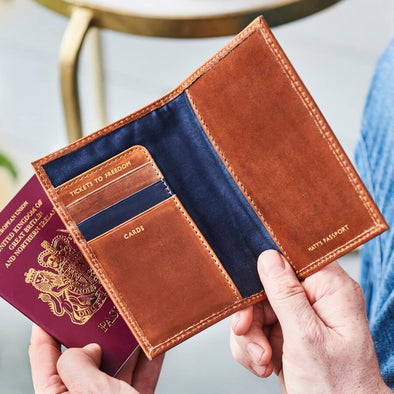 3 Colour Leather Passport Cover