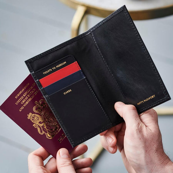 3 Colour Leather Passport Cover