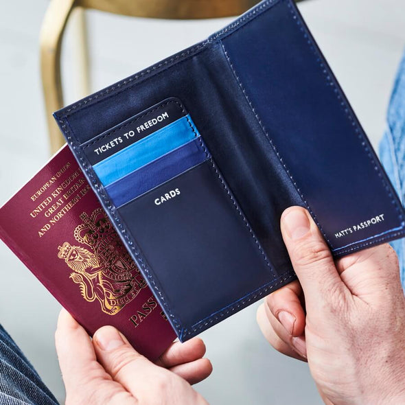 3 Colour Leather Passport Cover