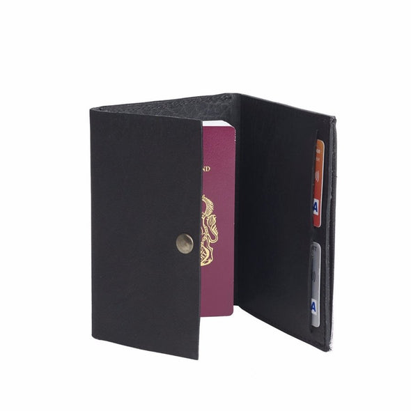 Leather Passport Holder Black cutout