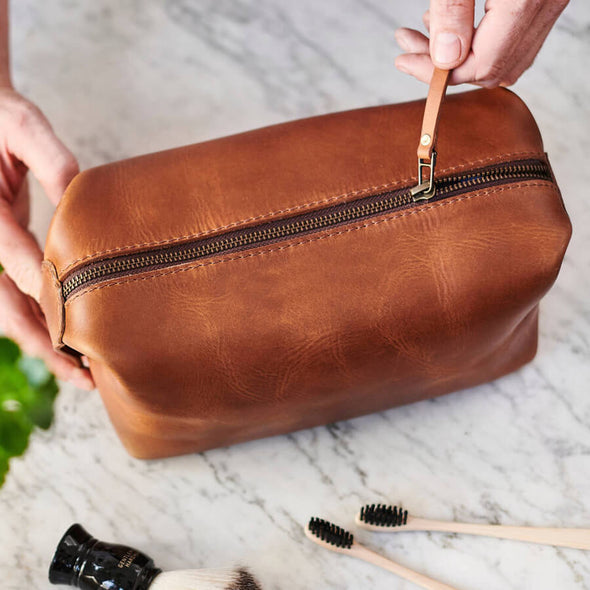Leather Wash Bag with Special Song Lyrics