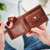 Personalised Leather Wallet With Metal Photo Card - Tan