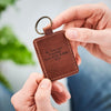 Personalised Leather Key Ring With Metal Photo Fathers Day