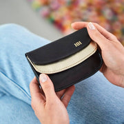 black gold initials coin purse