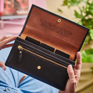 Leather Travel Wallet with Sections