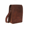 Long Midi Leather Messenger Bag Tan Brown