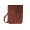 Long Midi Leather Messenger Bag Tan Brown