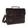 Dark brown leather briefcase bag
