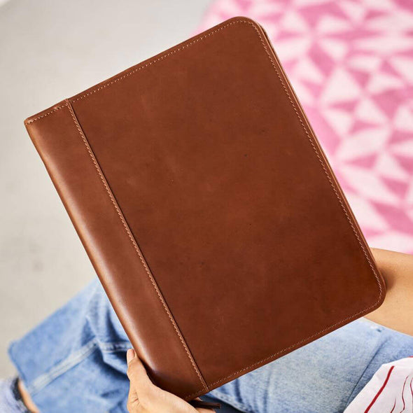 Personalised Leather A4 Document Holder and Organiser
