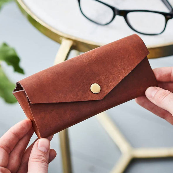 Secret Message Leather Glasses Case