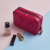 Pink and silver womens make up bag