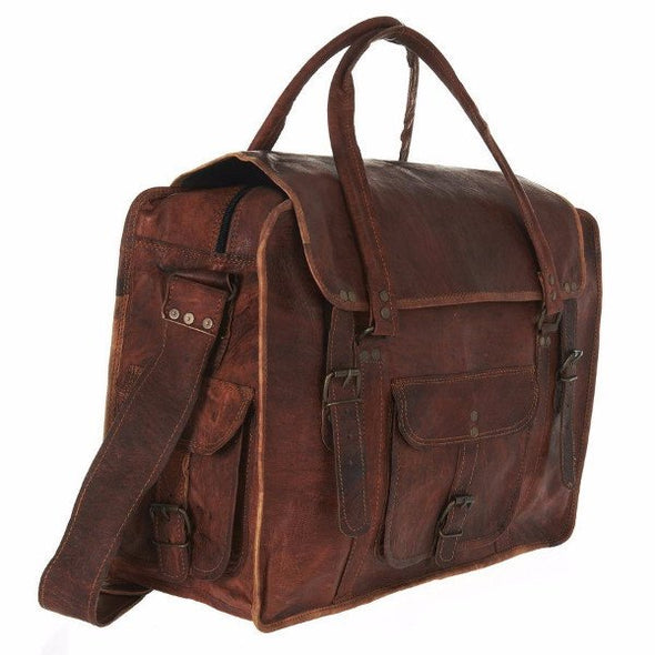 Large Leather Travel Bag Side