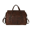 Extra Large Leather Weekend Travel Bag Brown Front