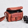 Vintage leather camera case bag