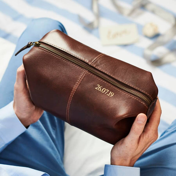 Usher Leather Wash Bag